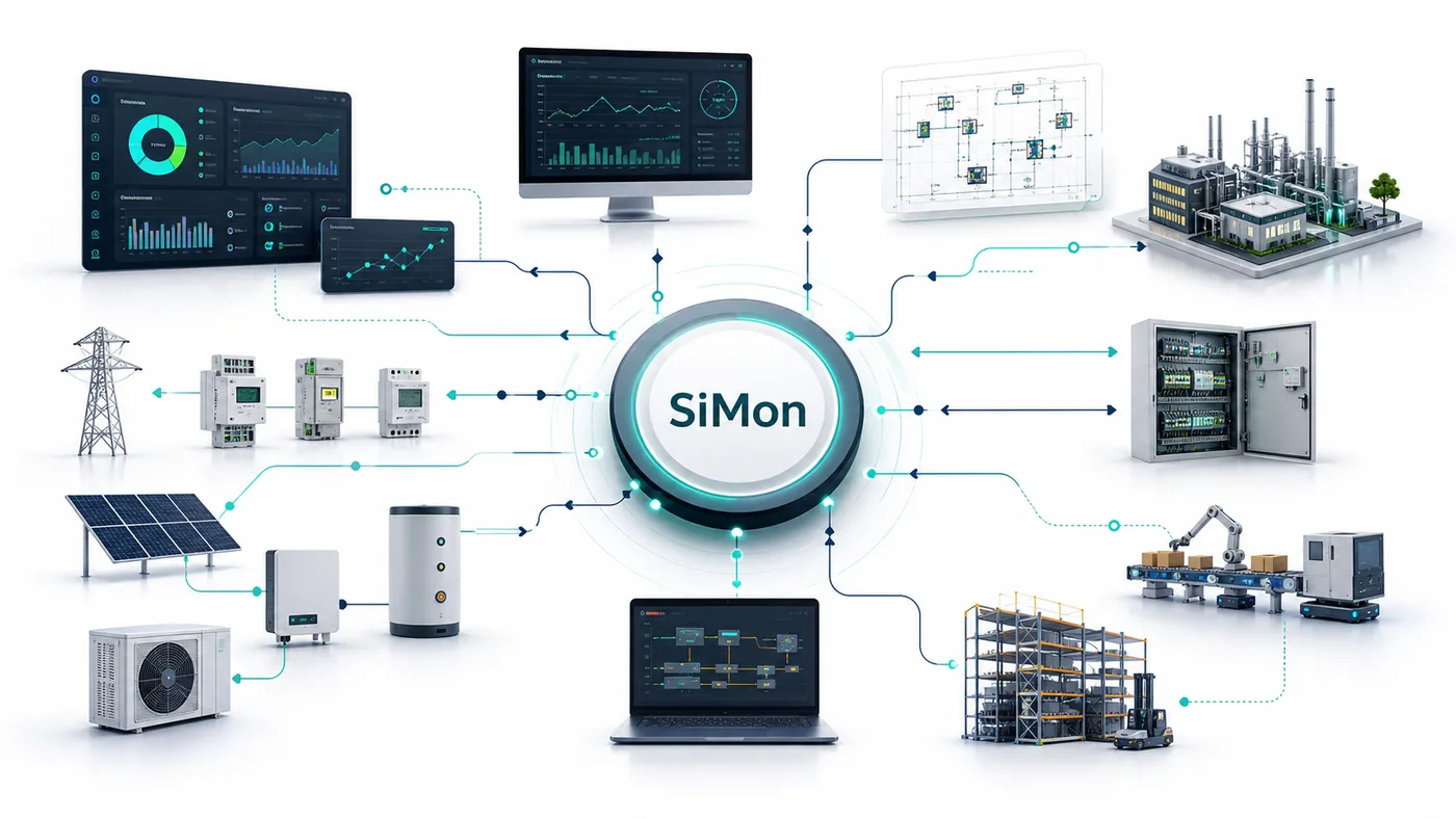 SiMon verbindet Energie, Automation, Daten, Anlagen und technische Systeme
